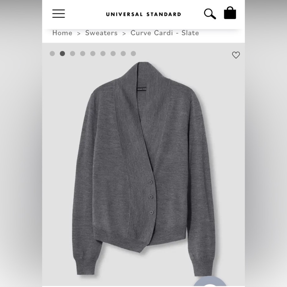 2xS (size 6-8) Universal Thread Curve Cardi in Slate
